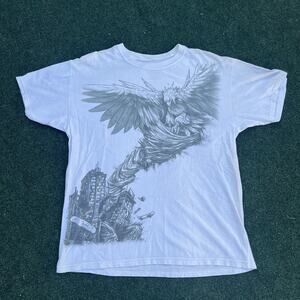 Vintage Tony Hawk Shirt Large Men’s White Y2K Wings Bird Skateboard
